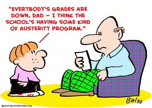cartoon School austerity program grades